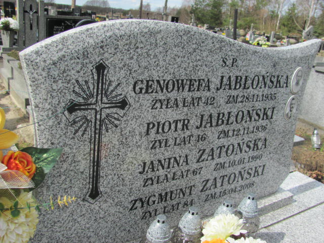 Janina Zatońska Pławno - Grobonet - Wyszukiwarka osób pochowanych